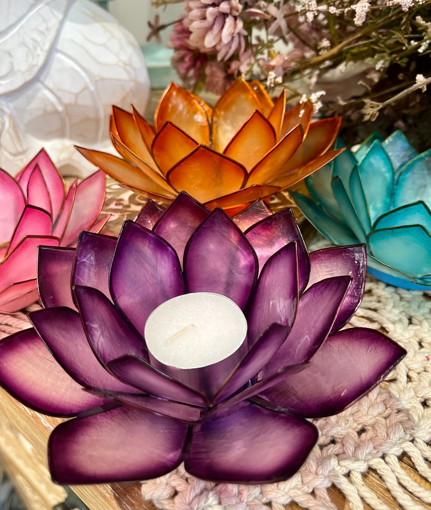 Lotus flower tea light holder deals