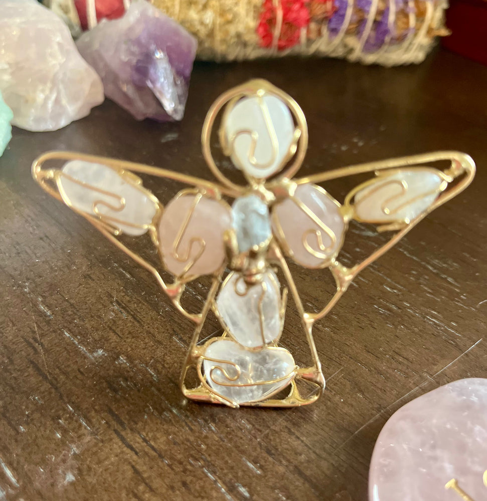 
                  
                    Rose Quartz Golden Angel
                  
                