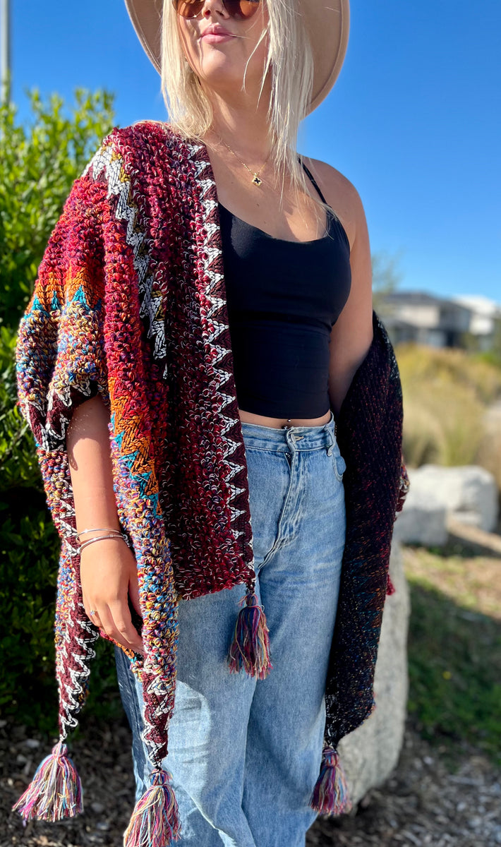 Boho Colourful Crochet Ruana – Indigo Star Creations - Boho Inspired