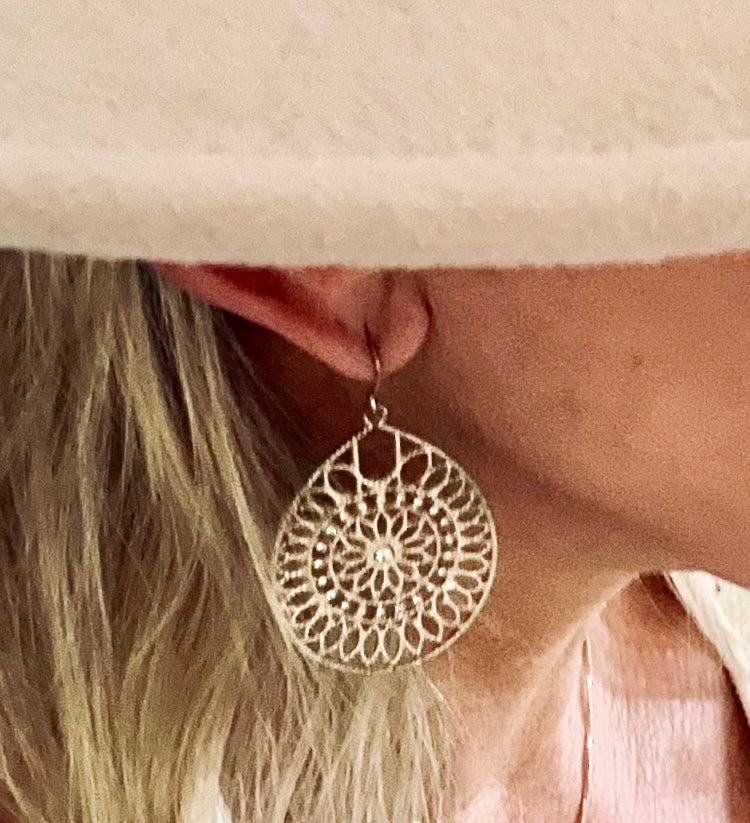 Rose Gold Filigree Earrings