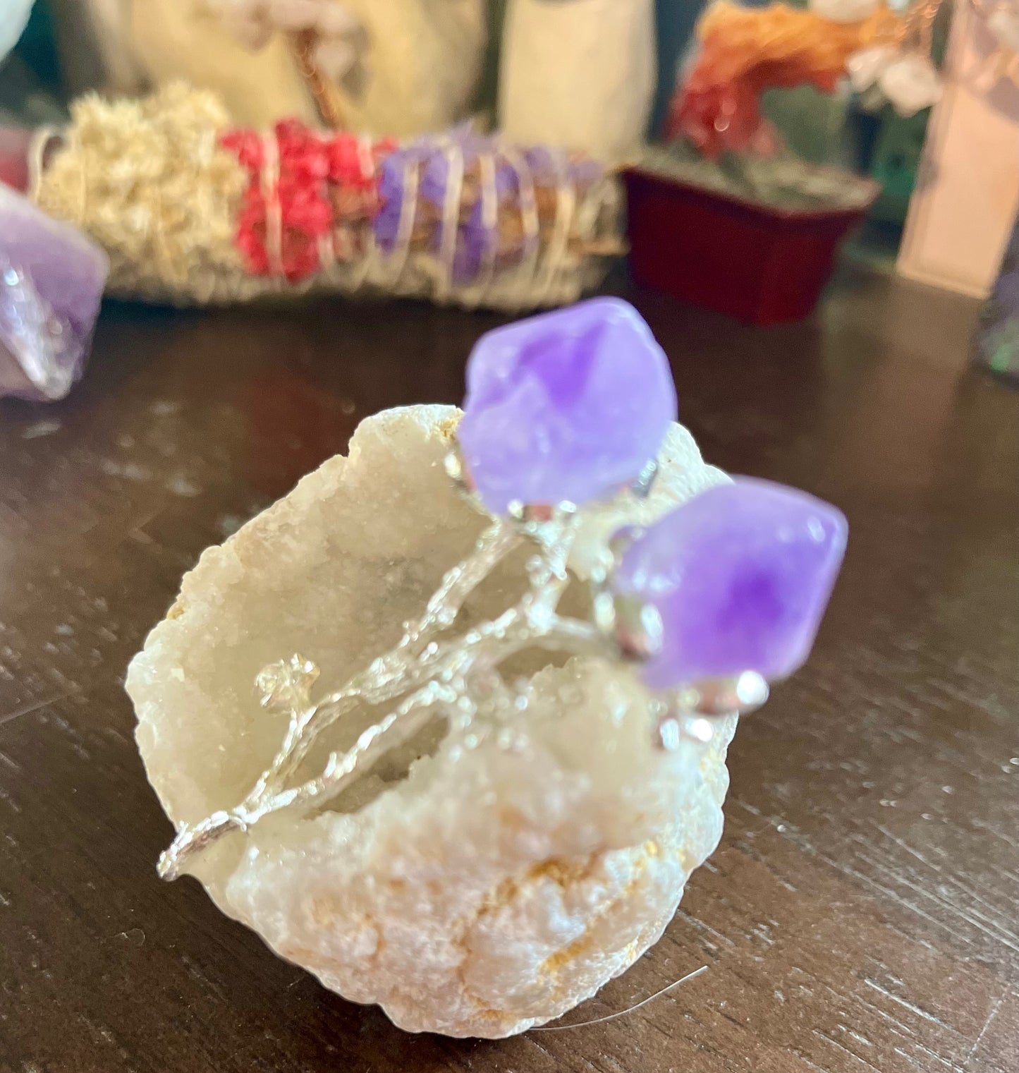 
                  
                    Amethyst Flower on Geode
                  
                
