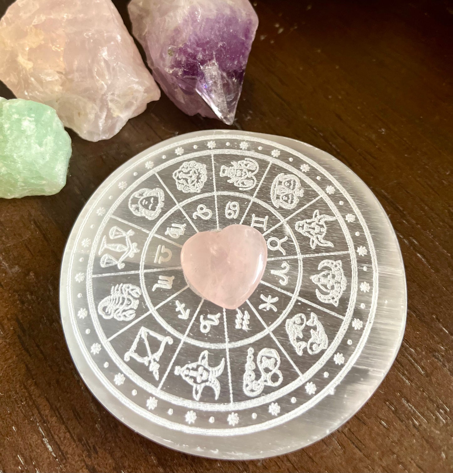 
                  
                    Selenite with Zodiac
                  
                