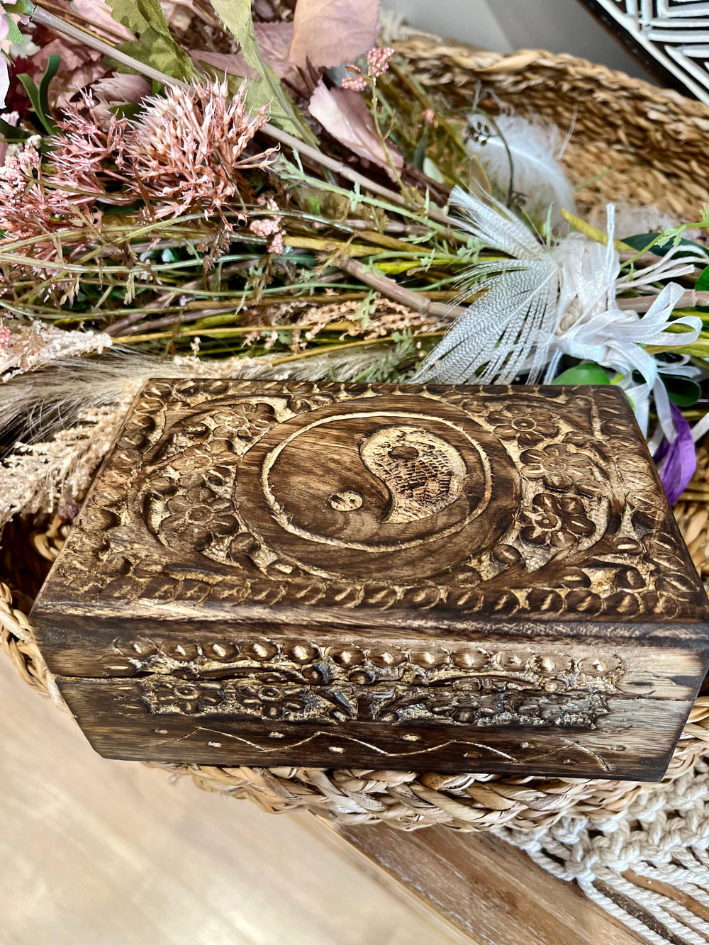 Carved Sage stick/Trinket box