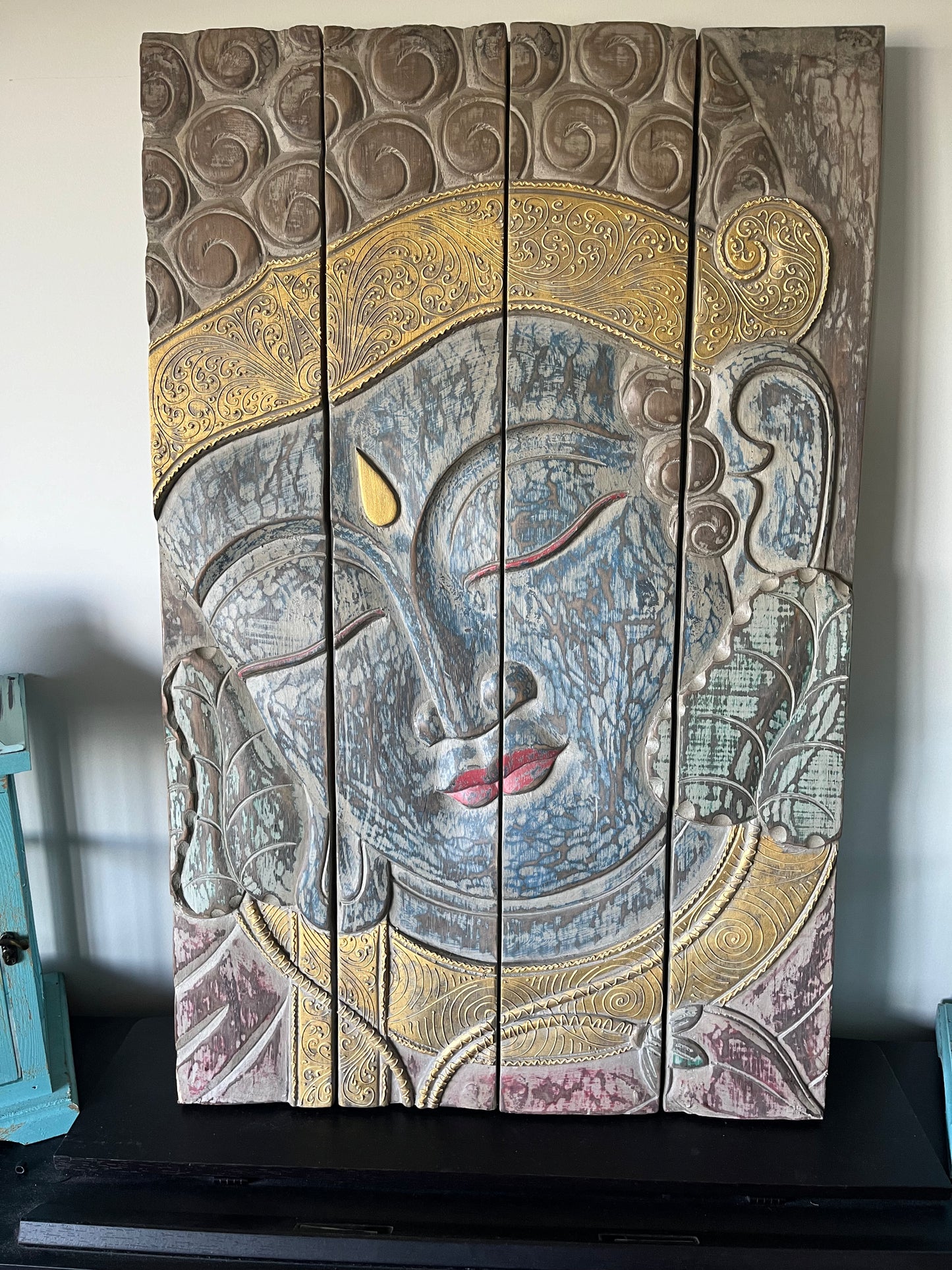 
                  
                    Four panel,Wooden Buddha picture
                  
                