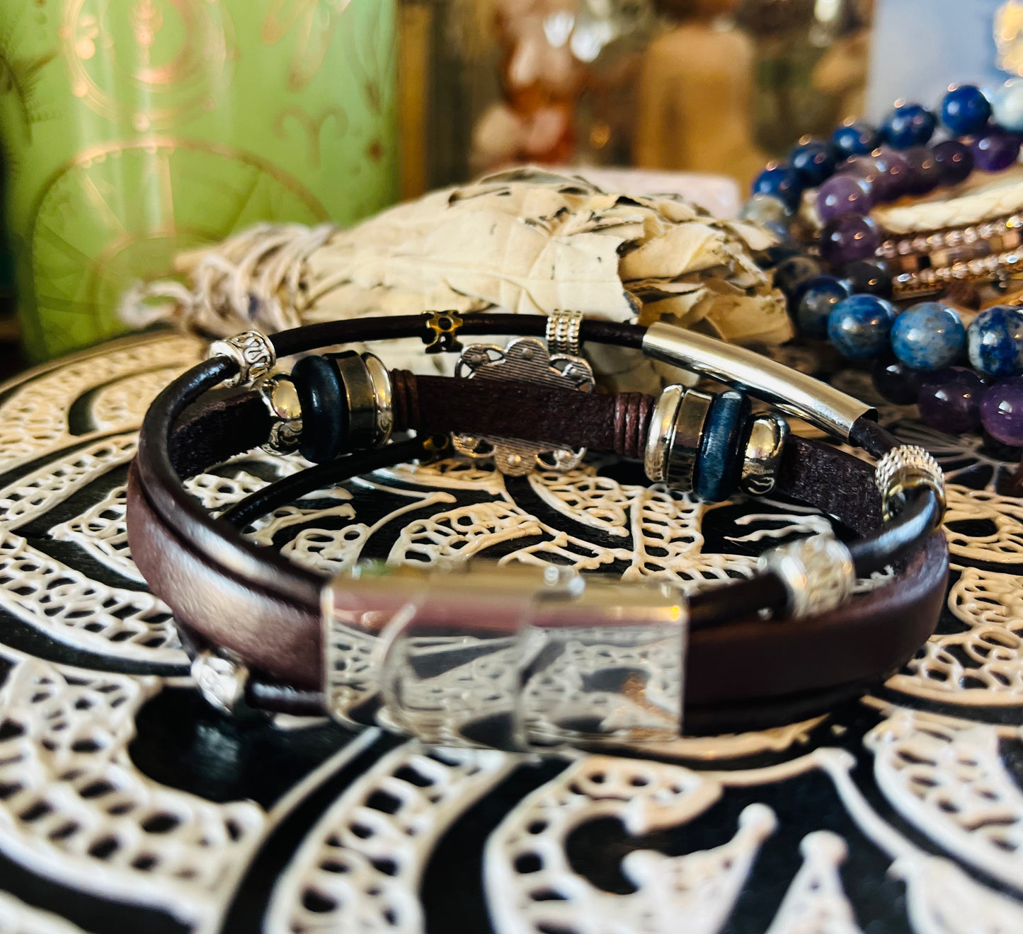 Faux leather cuff shop bracelet