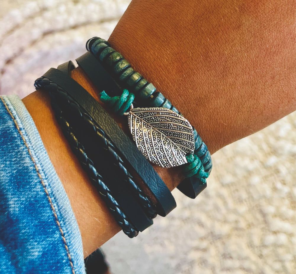 Boho Faux Leather Bracelet Set