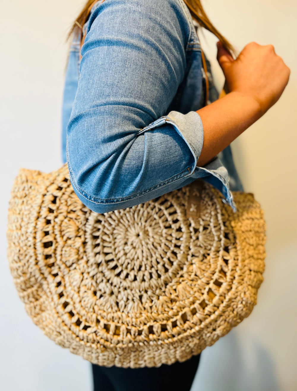 Boho Woven Rattan Tote Bag – Indigo Star Creations Boho Inspired