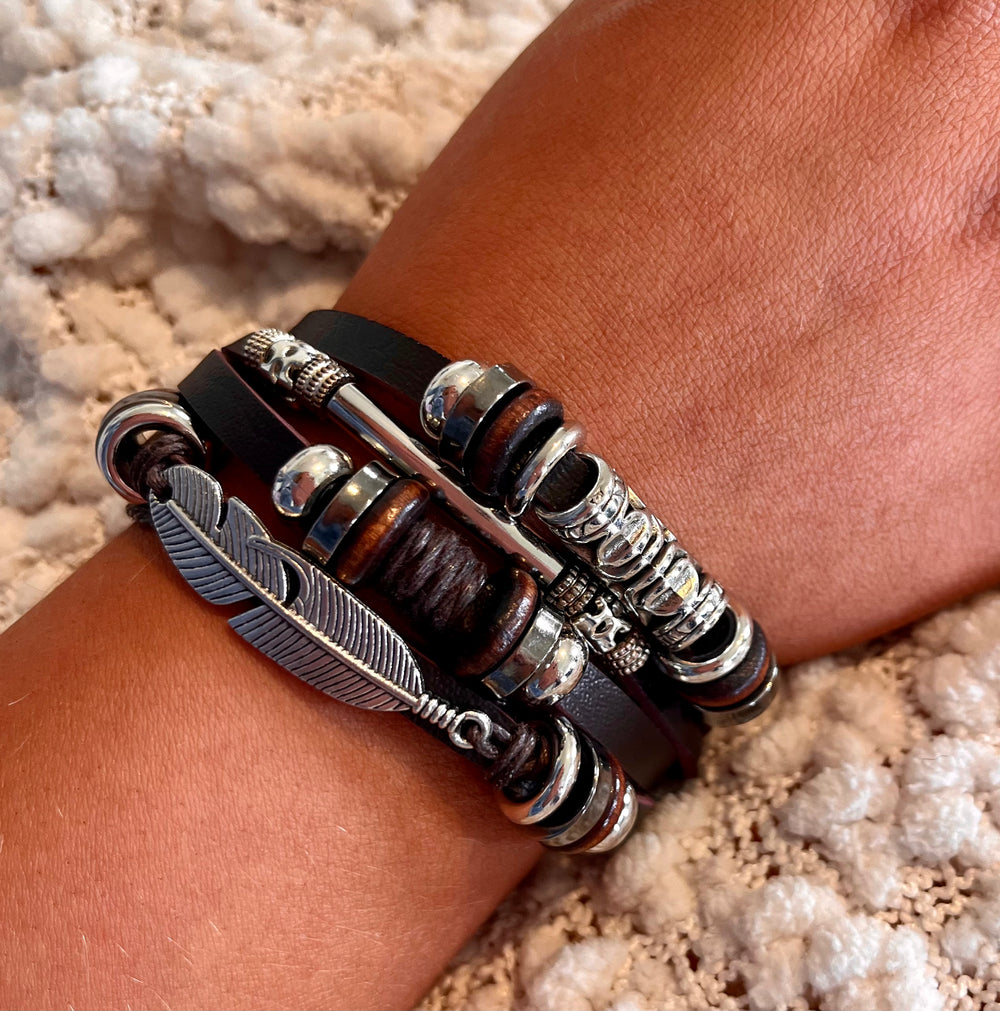 Boho Style Faux Leather Bracelet