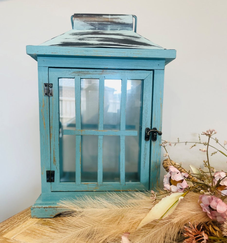 
                  
                    Wooden & Metal Lantern with glass & hinged door
                  
                