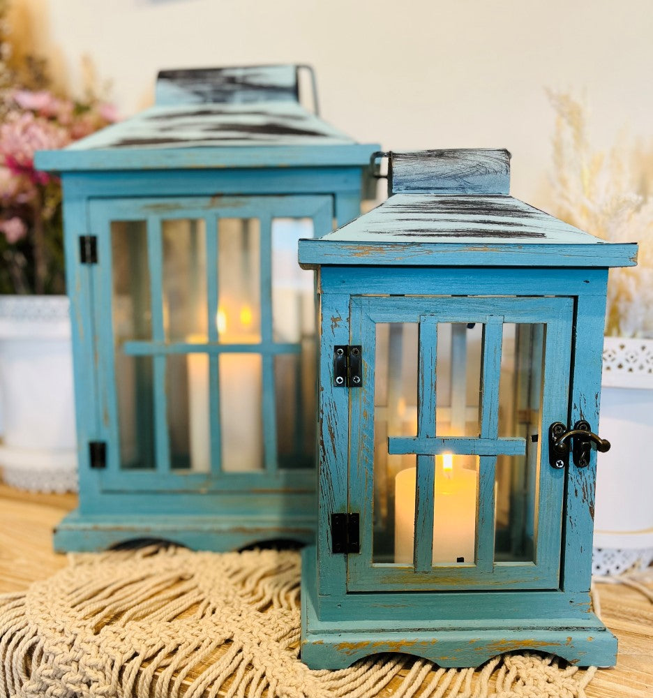 
                  
                    Wooden & Metal Lantern with glass & hinged door
                  
                